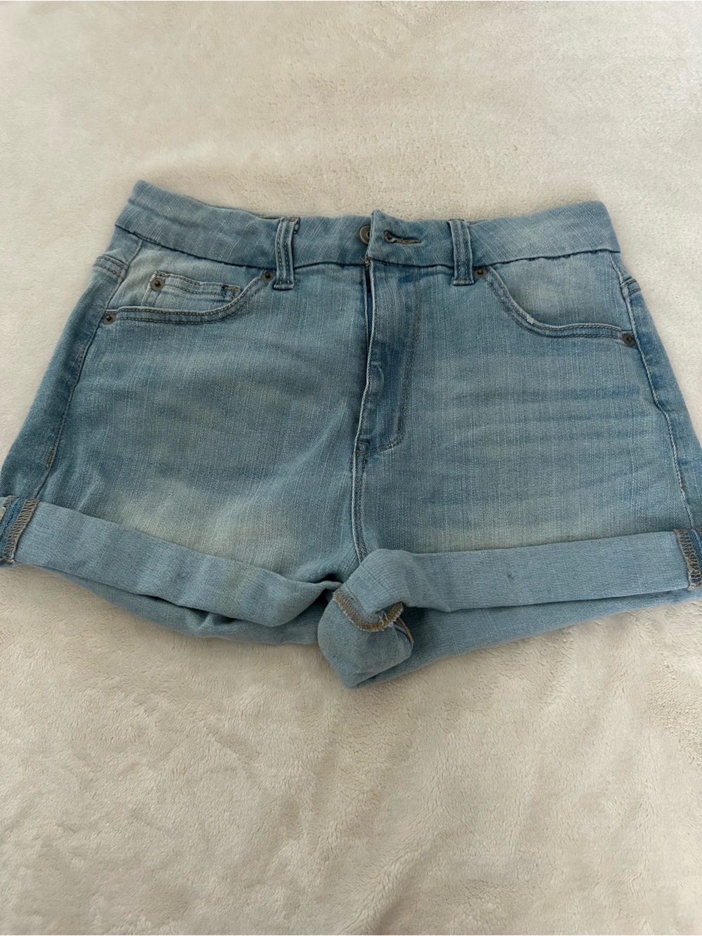 No Boundaries Light Blue Denim Boyfriend Shorts